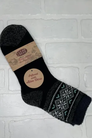 CC Black Snowflake Aloe Socks