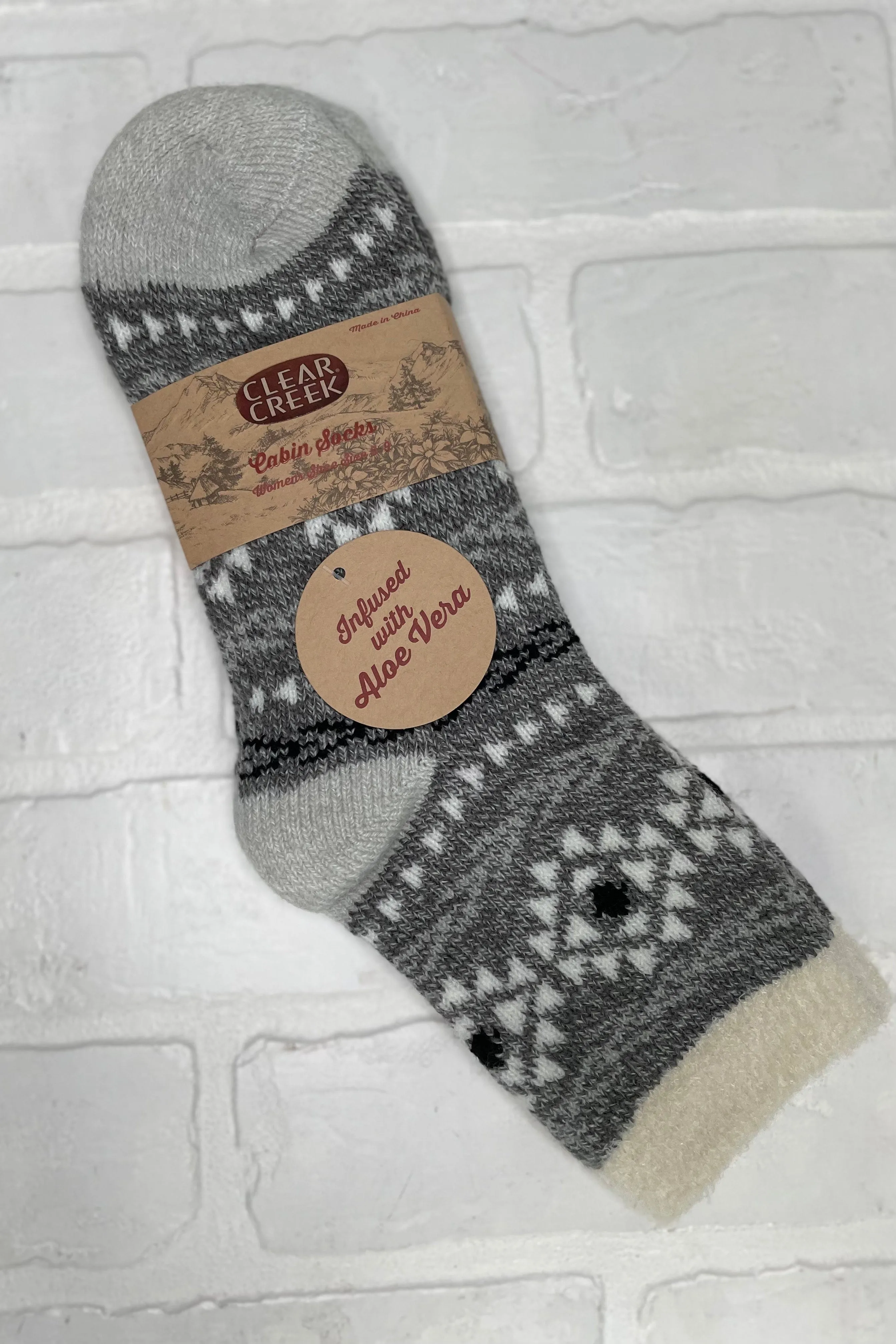 CC Charcoal Aztec Aloe Socks