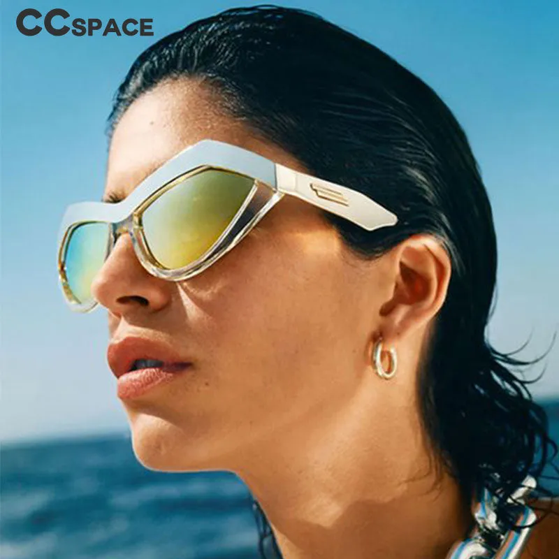 CCspace Full Rim Cat Eye Resin Frame Sunglasses 46885