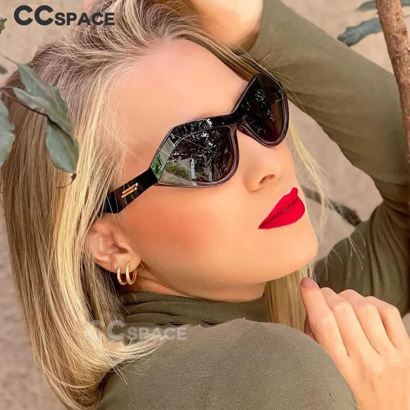 CCspace Full Rim Cat Eye Resin Frame Sunglasses 46885