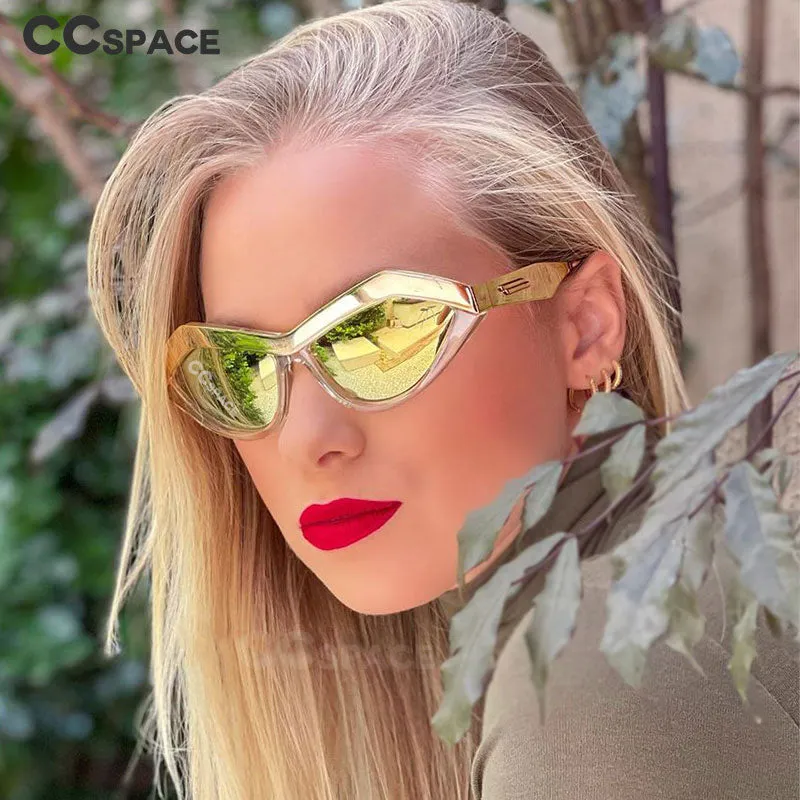 CCspace Full Rim Cat Eye Resin Frame Sunglasses 46885