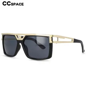 CCspace Men's Full Rim Large Rectangular Double Bridge Acetate Frame Sunglasses 54598