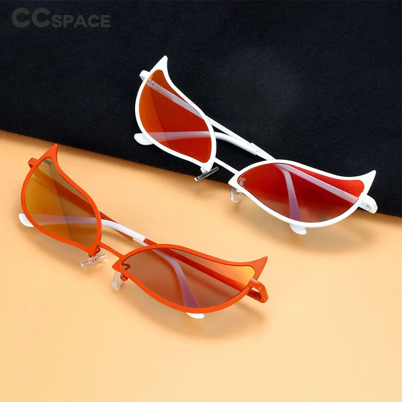 CCspace Unisex Full Rim Cat Eye Alloy Frame Sunglasses 54328