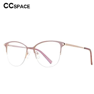 CCspace Unisex Full Rim Cat Eye Alloy Resin Frame Eyeglasses 53200