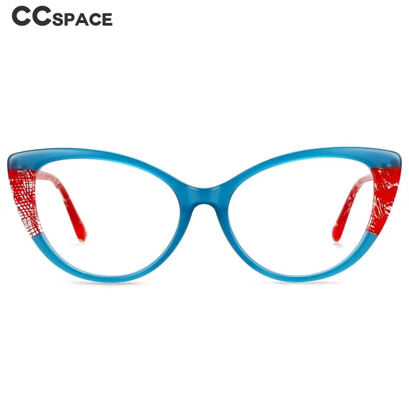 CCspace Unisex Full Rim Oval Cat Eye Acetate Eyeglasses 55367