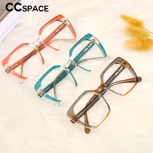 CCspace Unisex Full Rim Oversized Polygon Square Tr 90 Titanium Frame Eyeglasses 53590