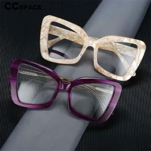 CCspace Unisex Full Rim Oversized Square Cat Eye Acetate Frame Eyeglasses 54066