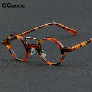 CCspace Unisex Full Rim Round Double Bridge Acetate Eyeglasses 55726