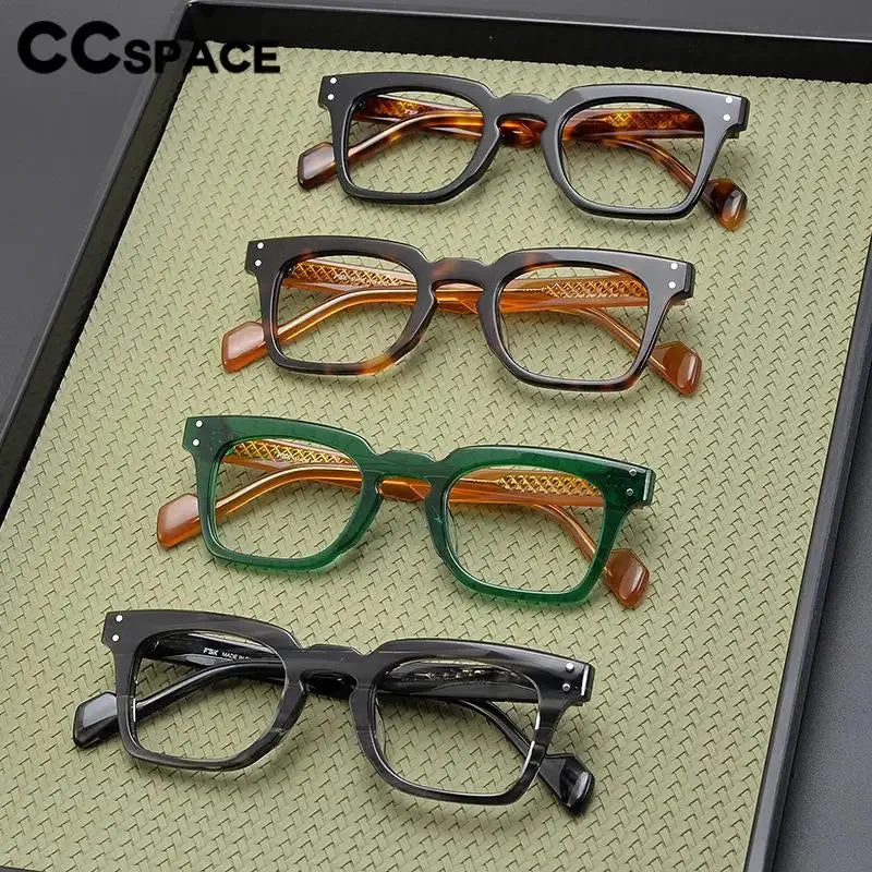 CCspace Unisex Full Rim Square Cat Eye Acetate Eyeglasses 57400