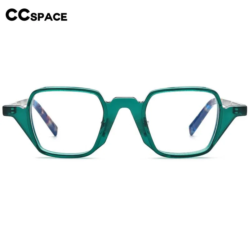 CCspace Unisex Full Rim Square Cat Eye Acetate Frame Eyeglasses 54563