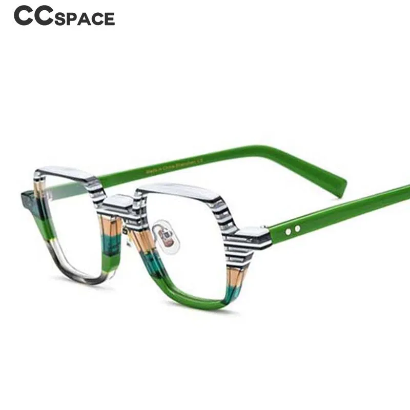 CCspace Unisex Full Rim Square Cat Eye Acetate Frame Eyeglasses 54563