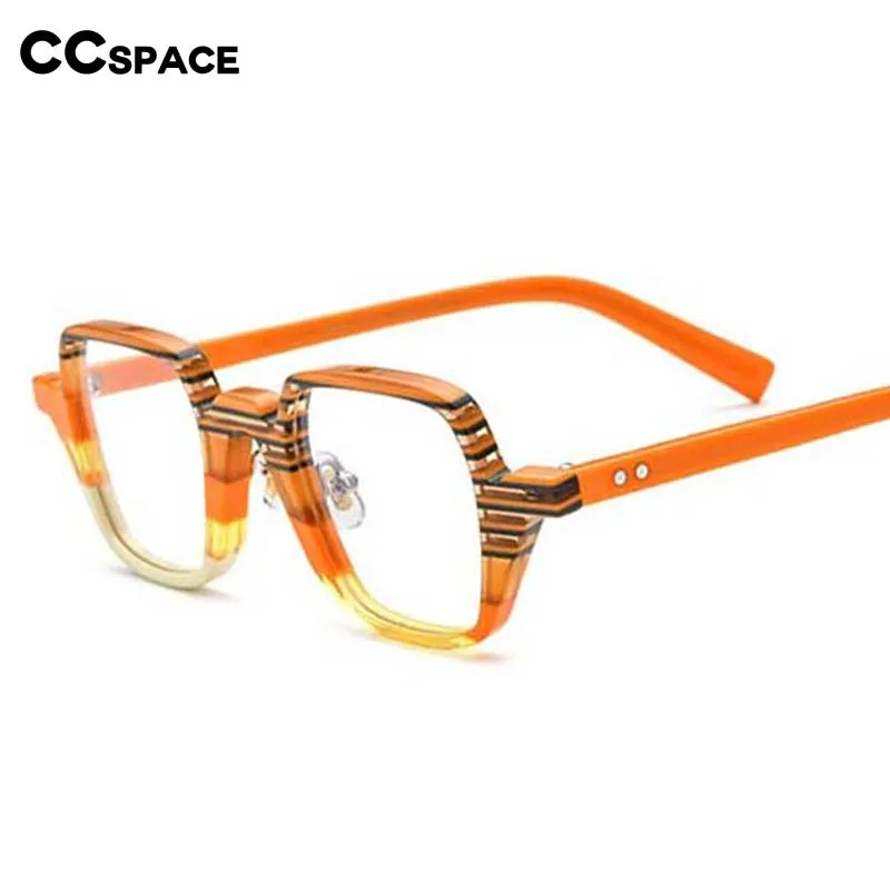 CCspace Unisex Full Rim Square Cat Eye Acetate Frame Eyeglasses 54563