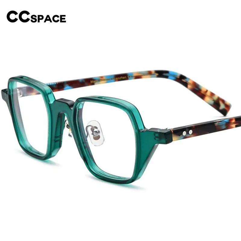 CCspace Unisex Full Rim Square Cat Eye Acetate Frame Eyeglasses 54563