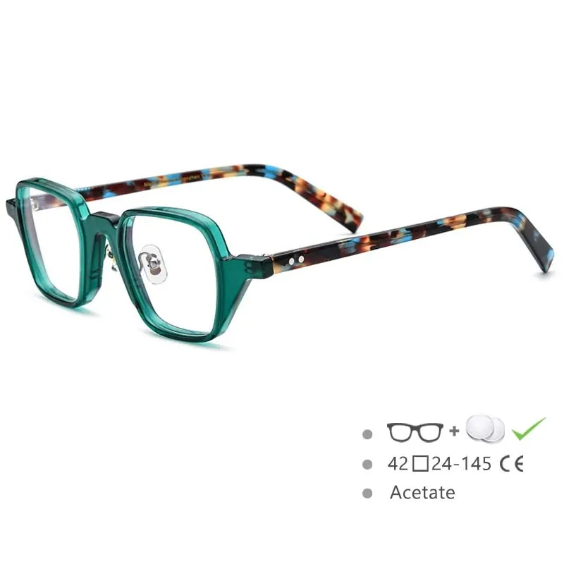 CCspace Unisex Full Rim Square Cat Eye Acetate Frame Eyeglasses 54563