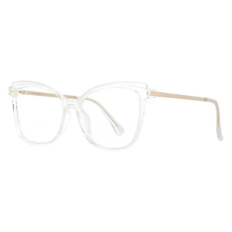 CCspace Unisex Full Rim Square Cat Eye Tr 90 Titanium Frame Eyeglasses 53109