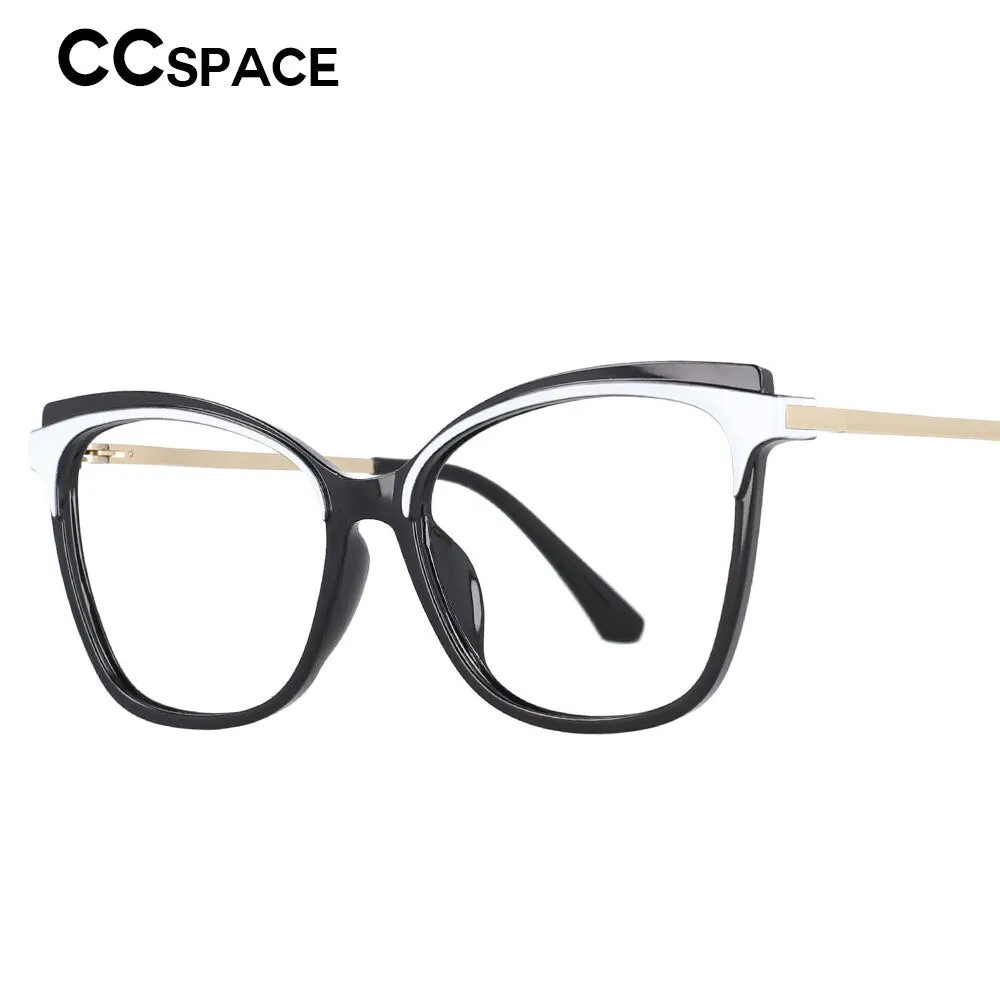 CCspace Unisex Full Rim Square Cat Eye Tr 90 Titanium Frame Eyeglasses 53109