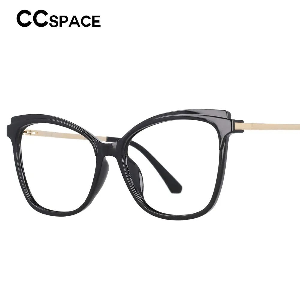 CCspace Unisex Full Rim Square Cat Eye Tr 90 Titanium Frame Eyeglasses 53109