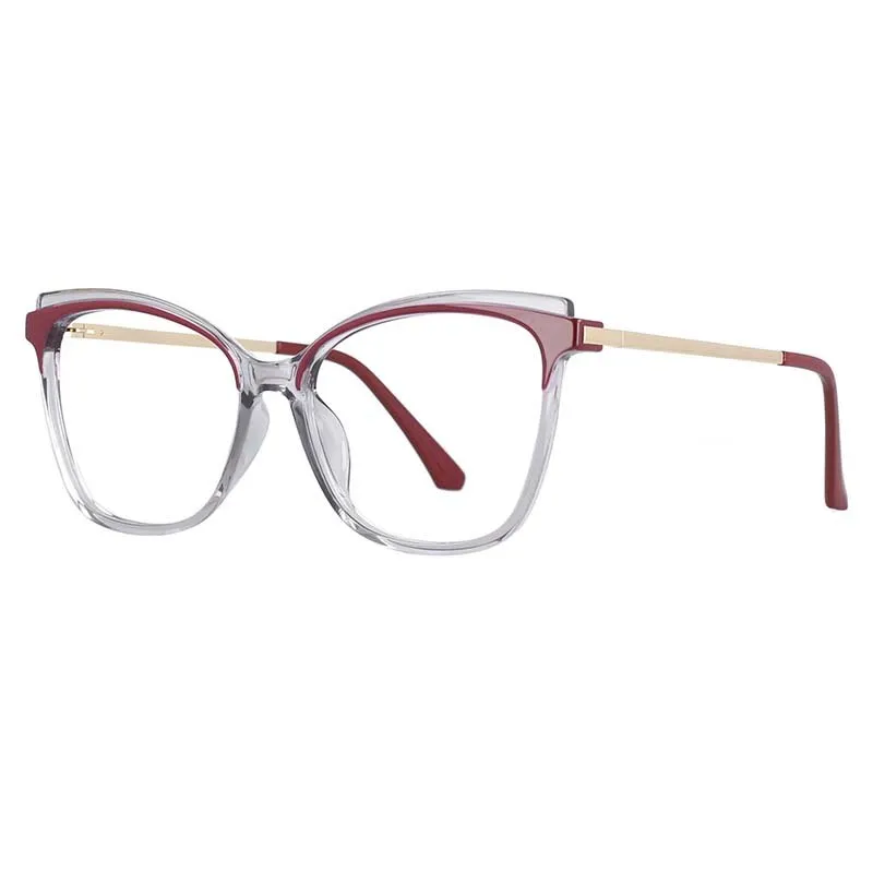 CCspace Unisex Full Rim Square Cat Eye Tr 90 Titanium Frame Eyeglasses 53109