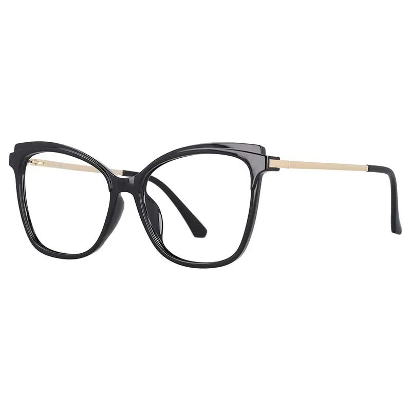 CCspace Unisex Full Rim Square Cat Eye Tr 90 Titanium Frame Eyeglasses 53109