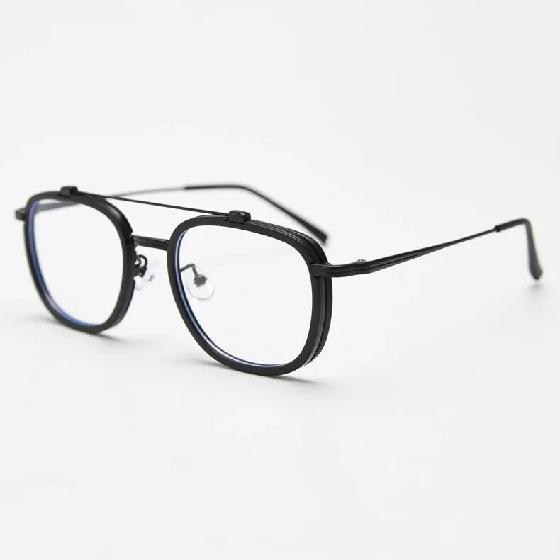 CCspace Unisex Full Rim Square Double Bridge Alloy Eyeglasses 57049