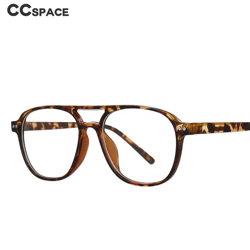 CCspace Unisex Full Rim Square Resin Double Bridge Frame Eyeglasses 53120