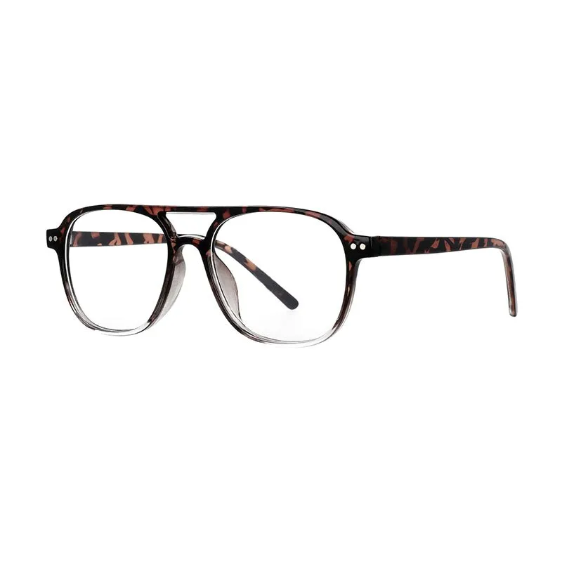 CCspace Unisex Full Rim Square Resin Double Bridge Frame Eyeglasses 53120