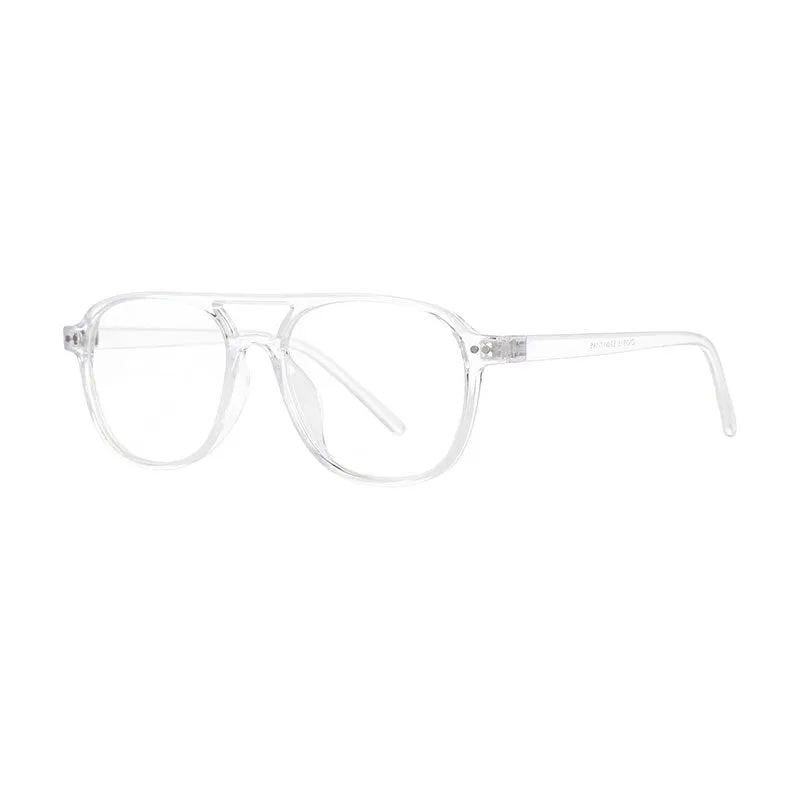 CCspace Unisex Full Rim Square Resin Double Bridge Frame Eyeglasses 53120