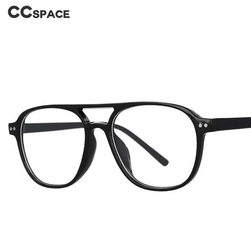 CCspace Unisex Full Rim Square Resin Double Bridge Frame Eyeglasses 53120