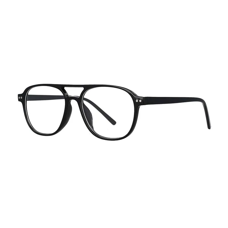 CCspace Unisex Full Rim Square Resin Double Bridge Frame Eyeglasses 53120