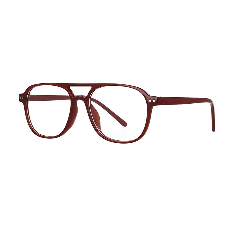 CCspace Unisex Full Rim Square Resin Double Bridge Frame Eyeglasses 53120