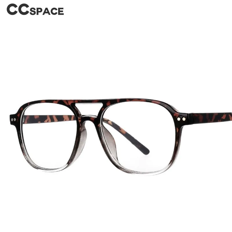 CCspace Unisex Full Rim Square Resin Double Bridge Frame Eyeglasses 53120