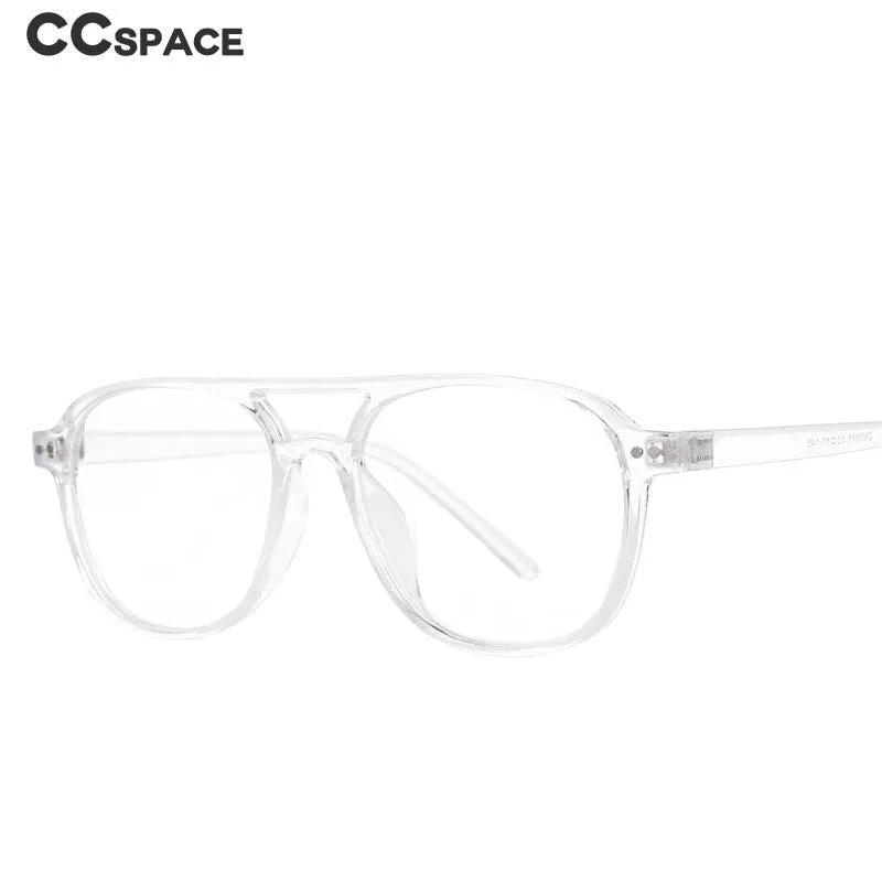 CCspace Unisex Full Rim Square Resin Double Bridge Frame Eyeglasses 53120