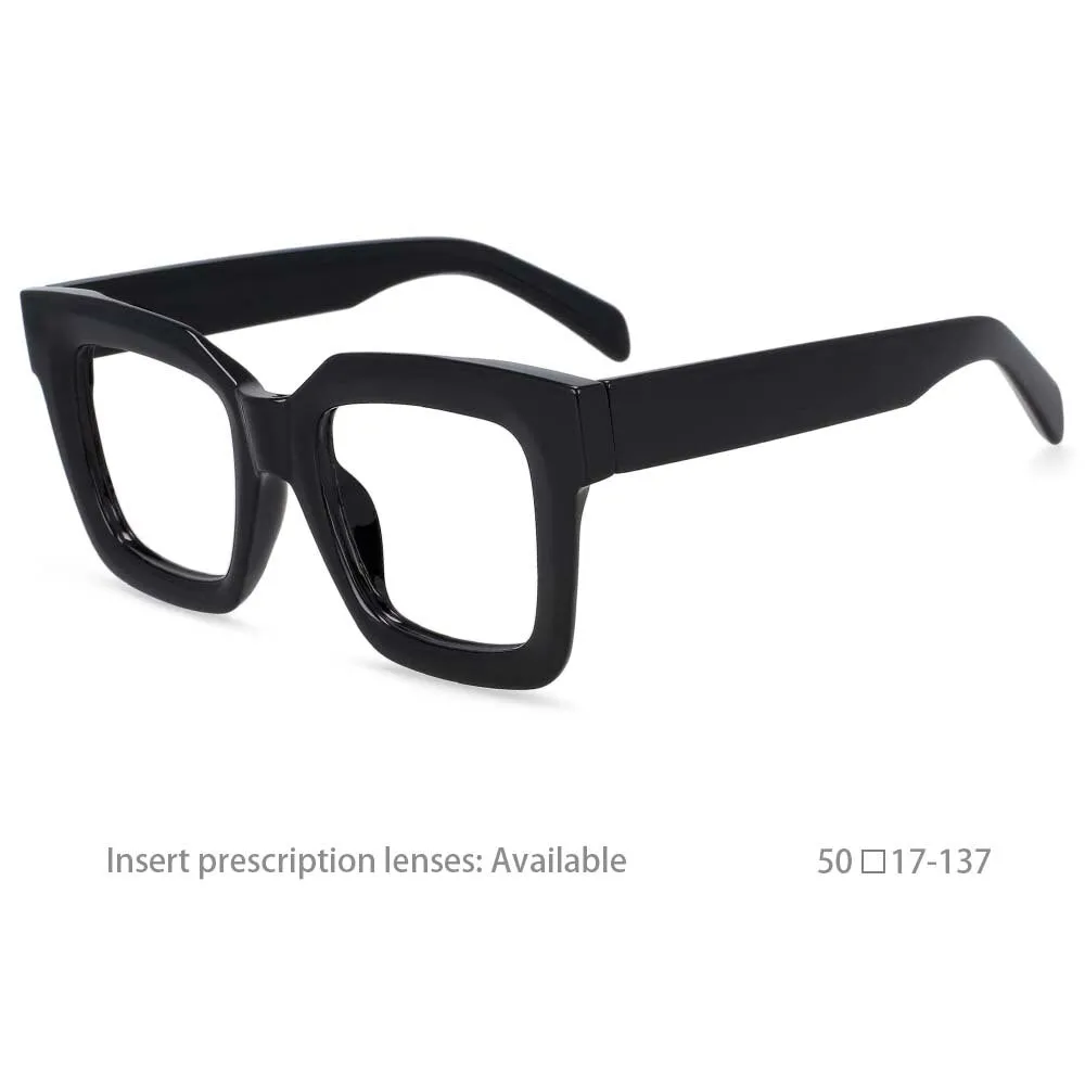 CCspace Unisex Oversized Square Resin Frame Eyeglasses 54406