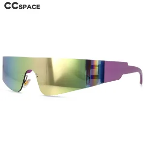 CCspace Unisex Rimless Rectangle Goggle Resin One Lens Frame Sunglasses 54474