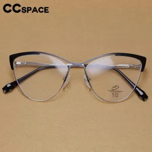 CCspace Women's Full Rim Cat Eye Alloy Eyeglasses 57119