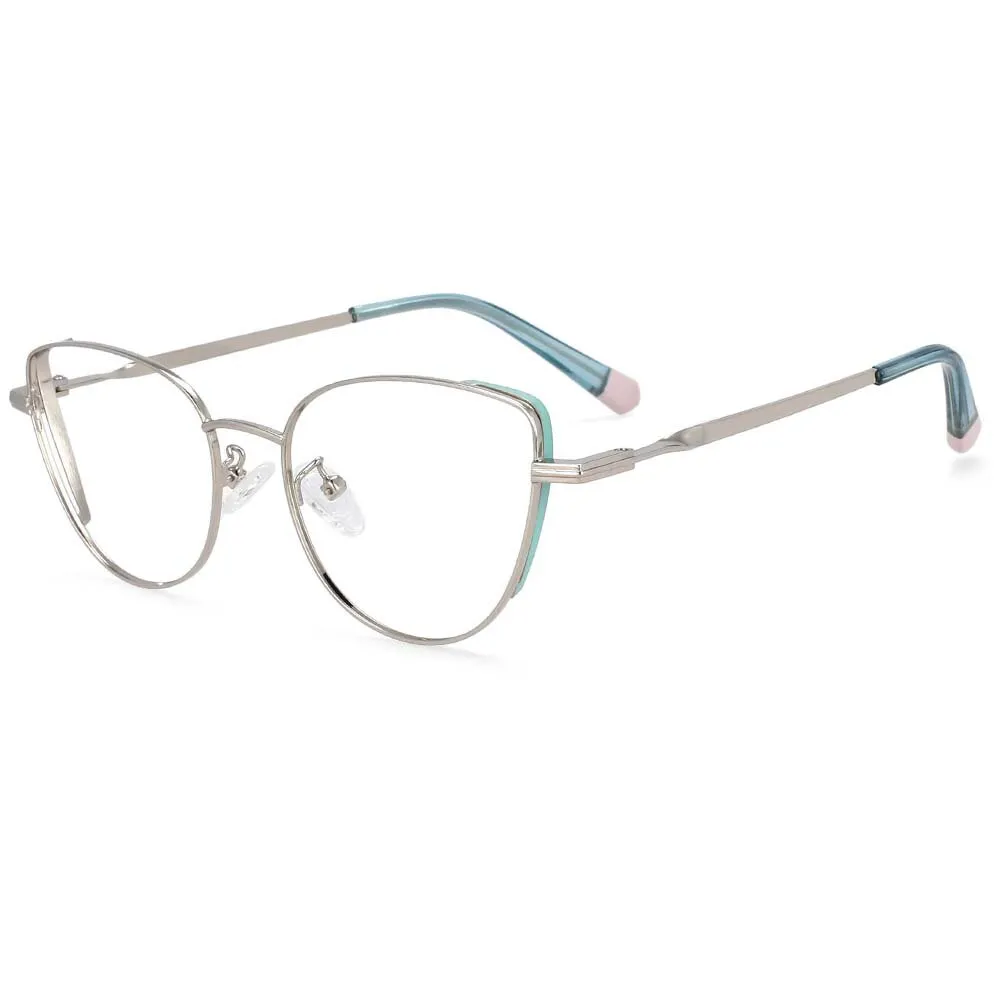 CCspace Women's Full Rim Cat Eye Alloy Frame Eyeglasses 54275