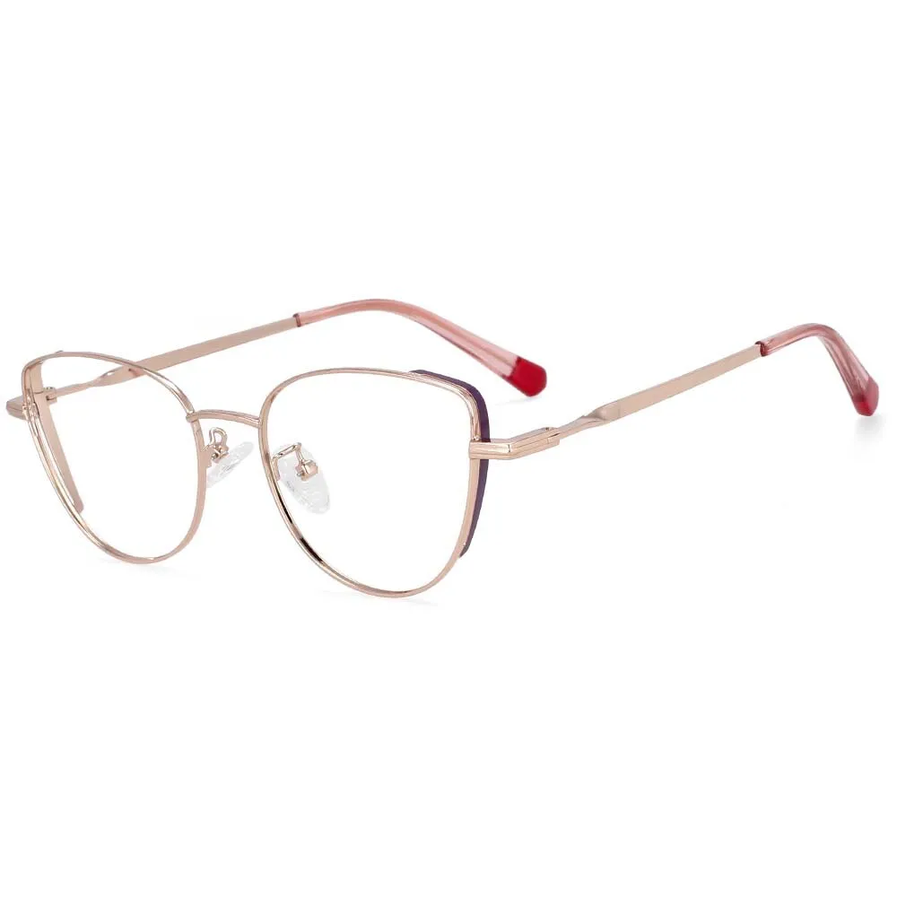 CCspace Women's Full Rim Cat Eye Alloy Frame Eyeglasses 54275