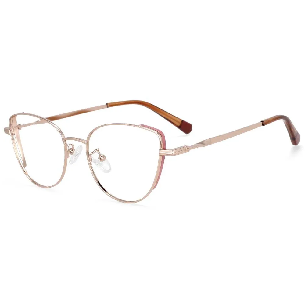 CCspace Women's Full Rim Cat Eye Alloy Frame Eyeglasses 54275