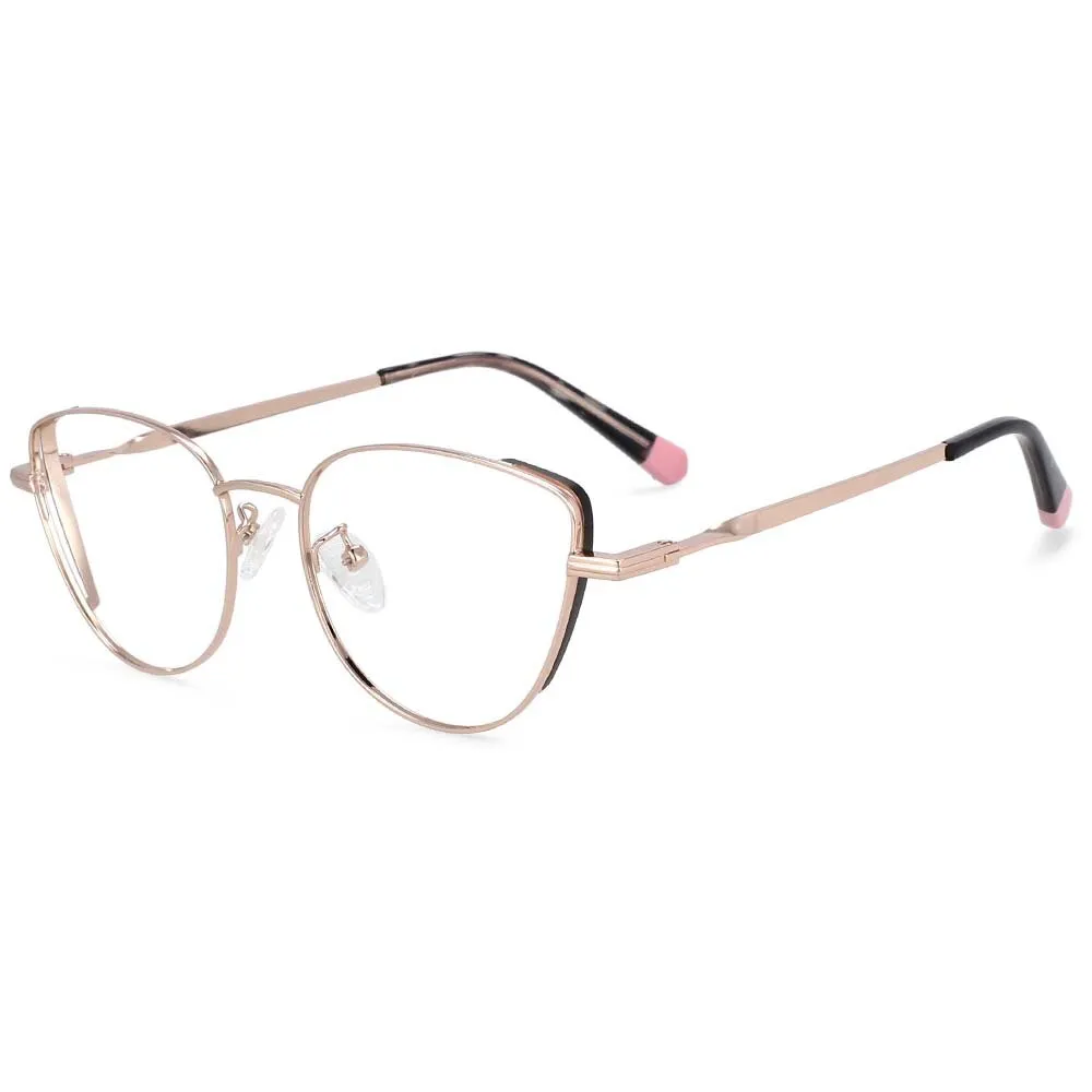 CCspace Women's Full Rim Cat Eye Alloy Frame Eyeglasses 54275