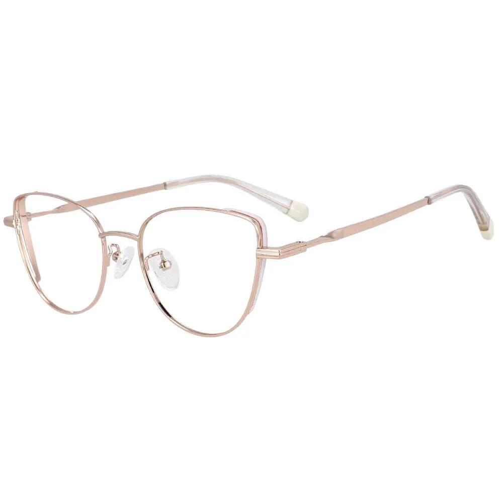 CCspace Women's Full Rim Cat Eye Alloy Frame Eyeglasses 54275