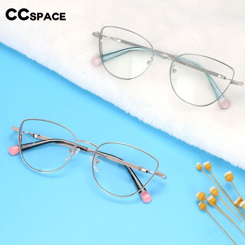 CCspace Women's Full Rim Cat Eye Alloy Frame Eyeglasses 54275