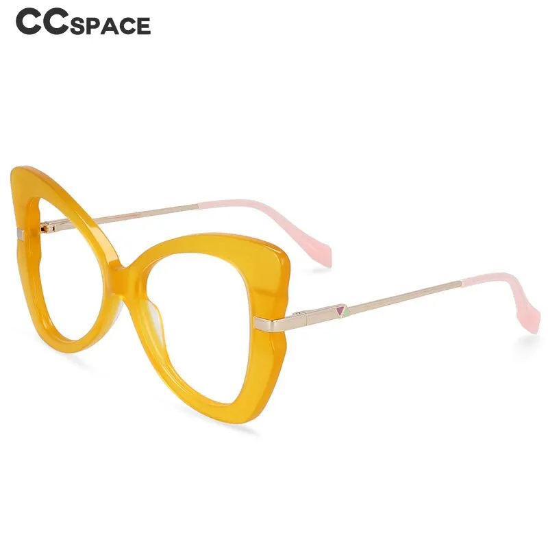 CCspace Women's Full Rim Oversized Acetate Alloy Butterfly Frame Eyeglasses 54326