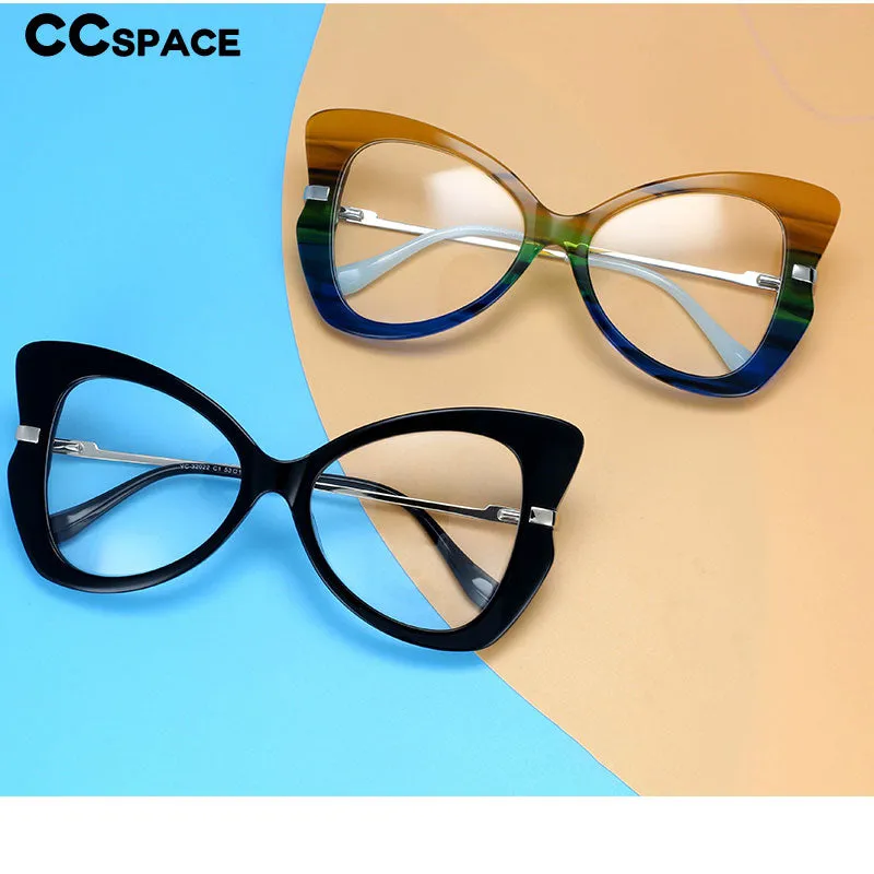 CCspace Women's Full Rim Oversized Acetate Alloy Butterfly Frame Eyeglasses 54326