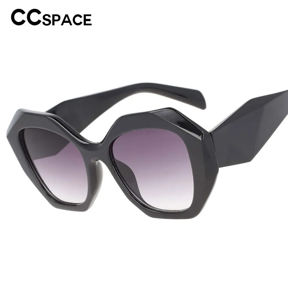 CCspace Women's Full Rim Oversized Cat Eye Square Acetate Frame Sunglasses 53378