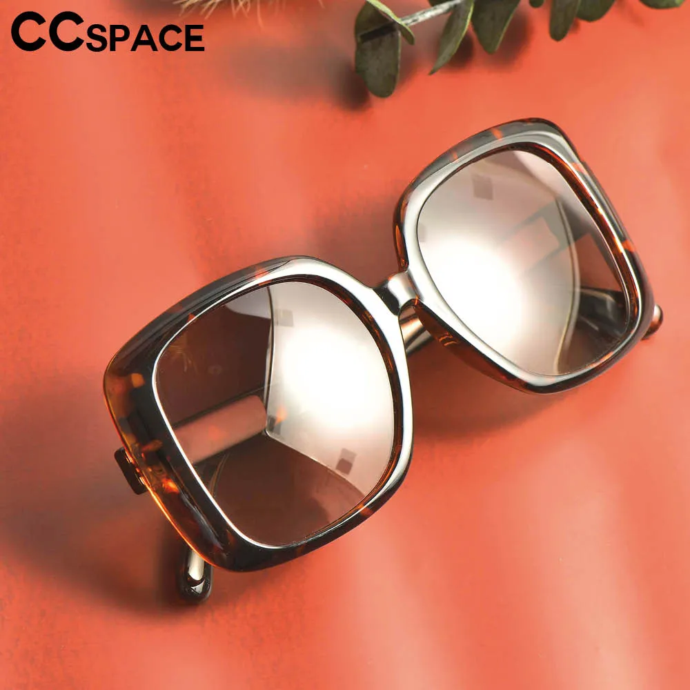 CCspace Women's Full Rim Oversized Square Resin Frame Sunglasses 53656