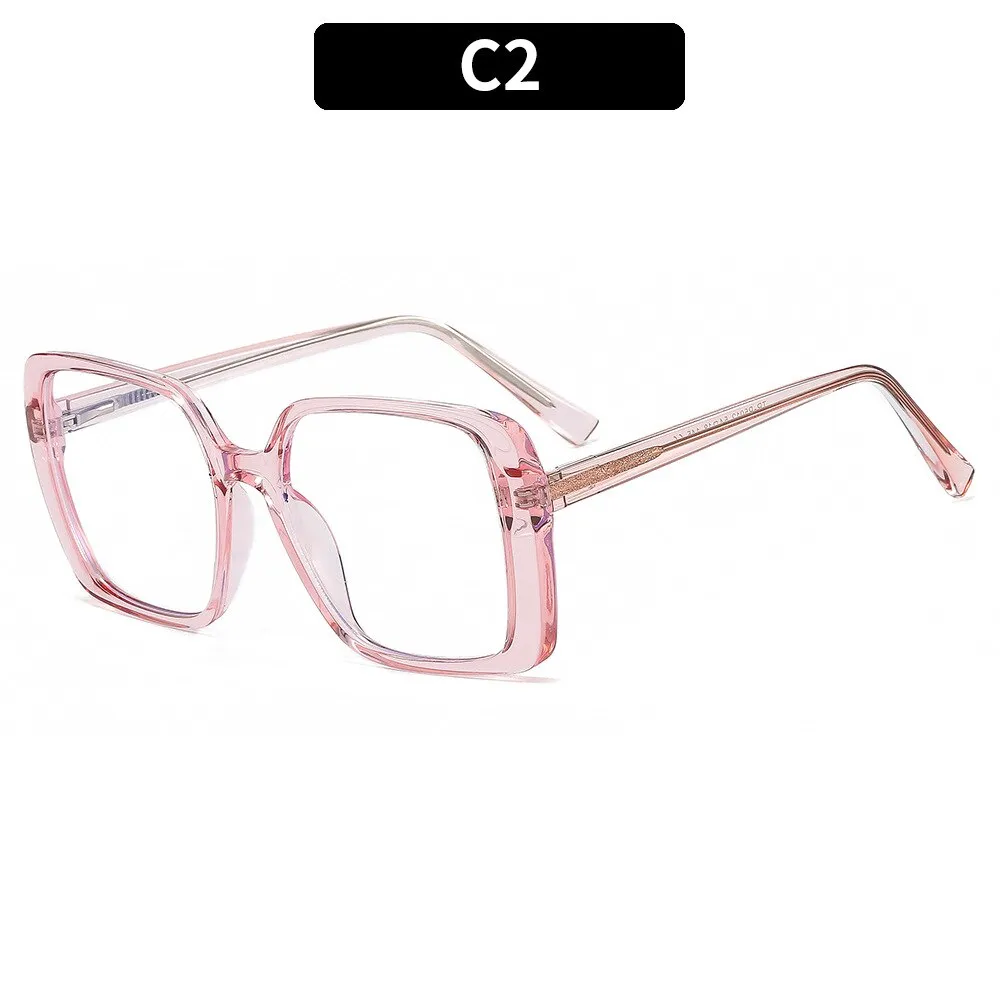 CCspace Women's Full Rim Oversized Square Tr 90 Titanium Eyeglasses 54640