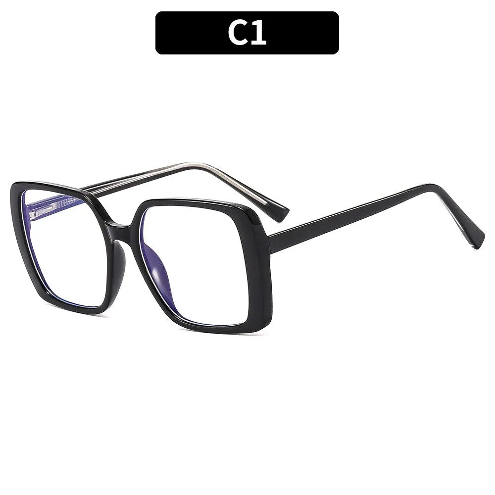 CCspace Women's Full Rim Oversized Square Tr 90 Titanium Eyeglasses 54640