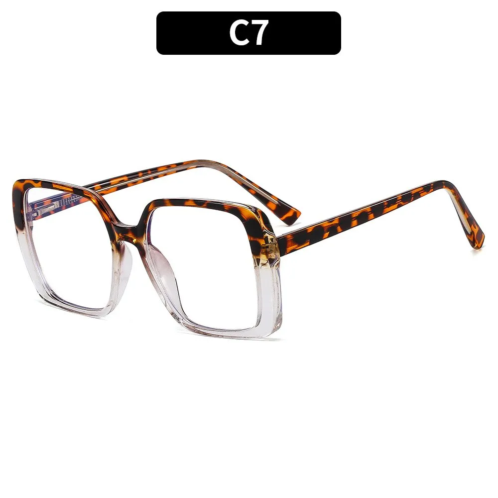 CCspace Women's Full Rim Oversized Square Tr 90 Titanium Eyeglasses 54640