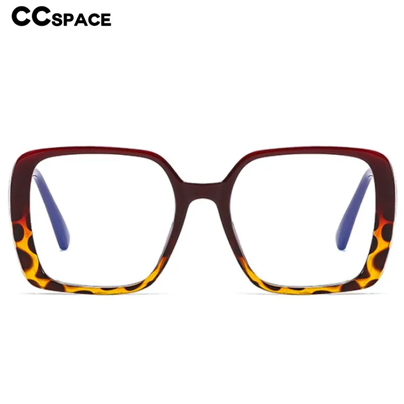 CCspace Women's Full Rim Oversized Square Tr 90 Titanium Eyeglasses 54640