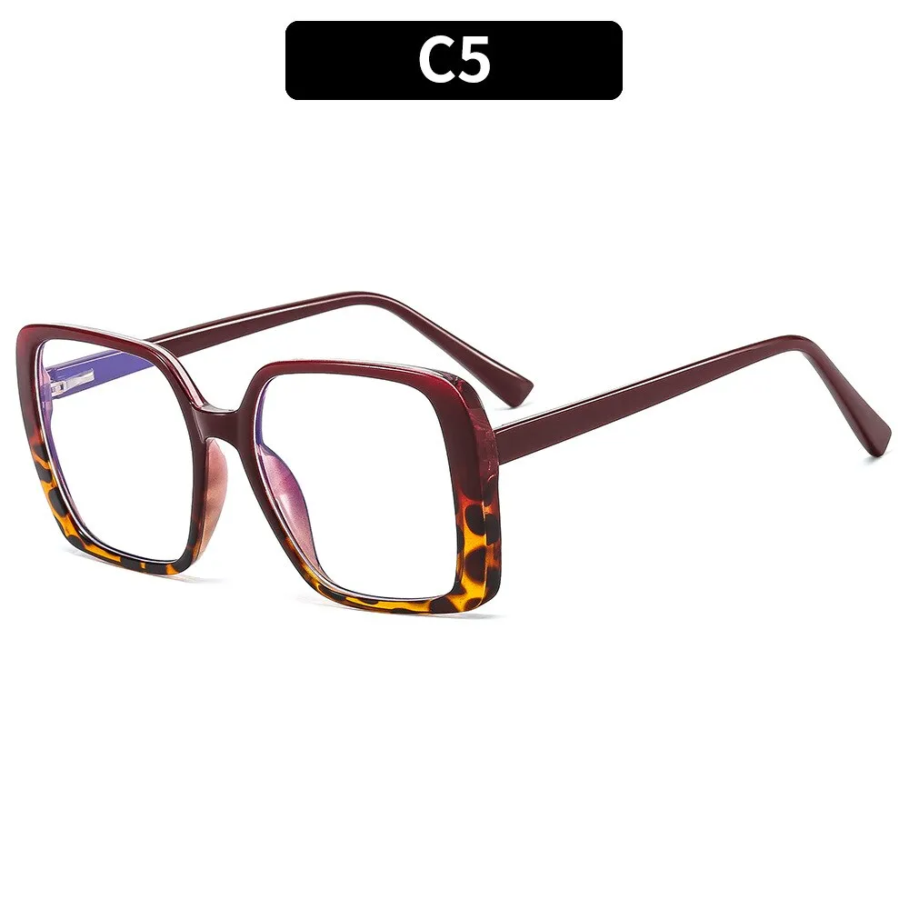 CCspace Women's Full Rim Oversized Square Tr 90 Titanium Eyeglasses 54640